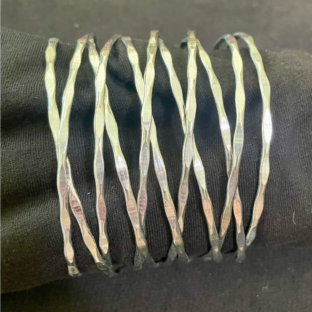 Silver cuff bracelet never worn adjustable